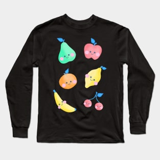 Kawaii Fruits - Adorable Sweet Food - Kawaii Art Long Sleeve T-Shirt